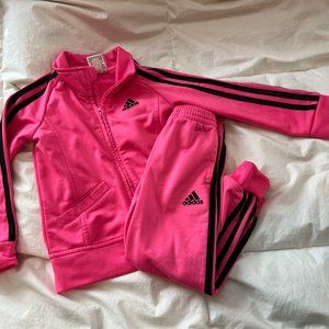 Toddler Girl's Adidas Track Suit (HOT PINK)